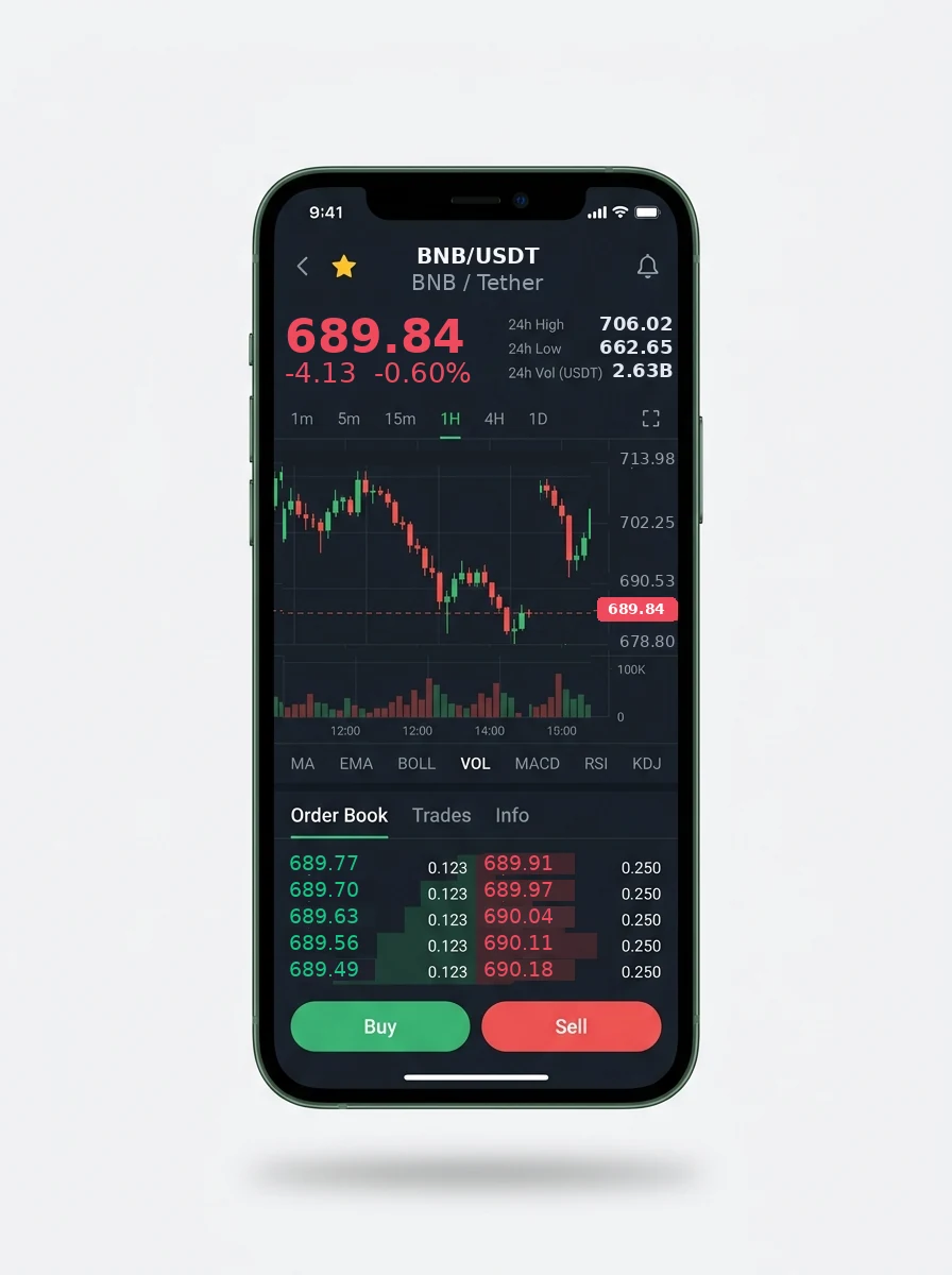 The same portfolio view on a phone screen